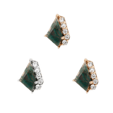 ELEVATE - MOSS AGATE + CZ - THREADLESS END piercing-zone.com
