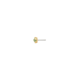 Flat-lay of Peekaboo peridot threadless end in 14k gold