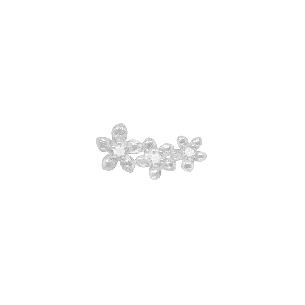 Gaia Flower CZ Threadless End – 14K Gold Support Piece