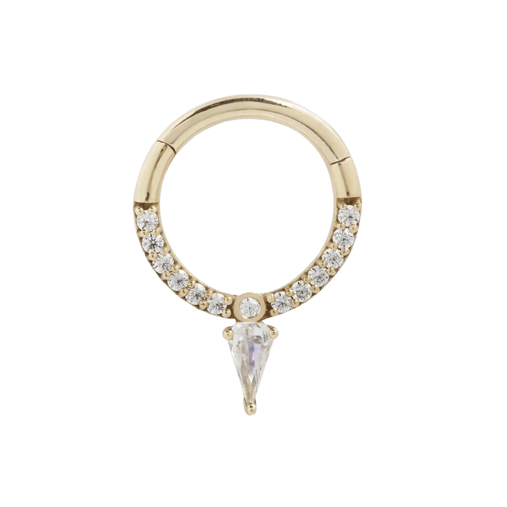 DOWN LIKE THAT - CZ - SOLID 14KT GOLD CLICKER piercing-zone.com