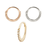RADIANT 18G - CZ - SOLID 14KT GOLD CLICKER piercing-zone.com