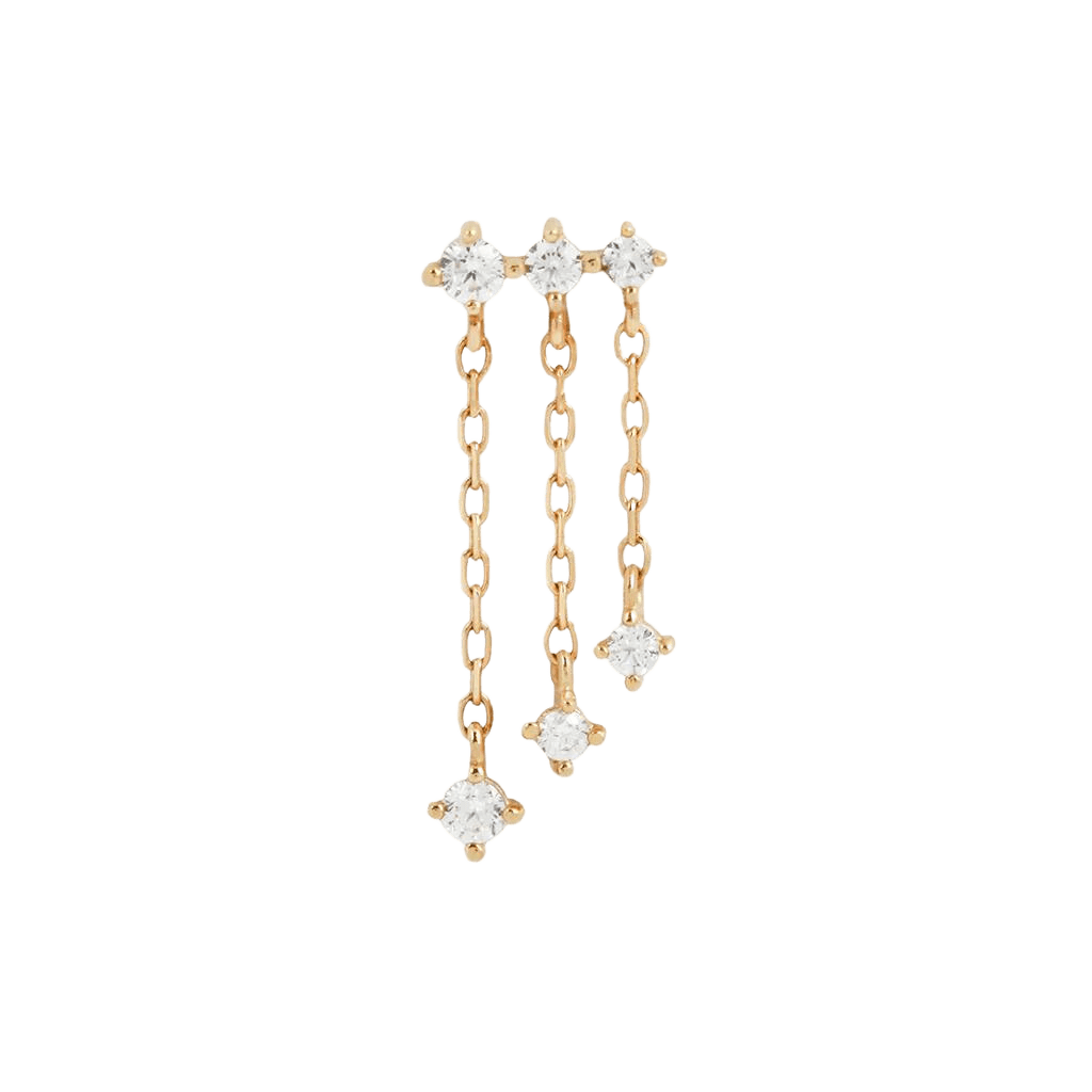 CASCADE - CZ - GOLD THREADLESS END piercing-zone.com