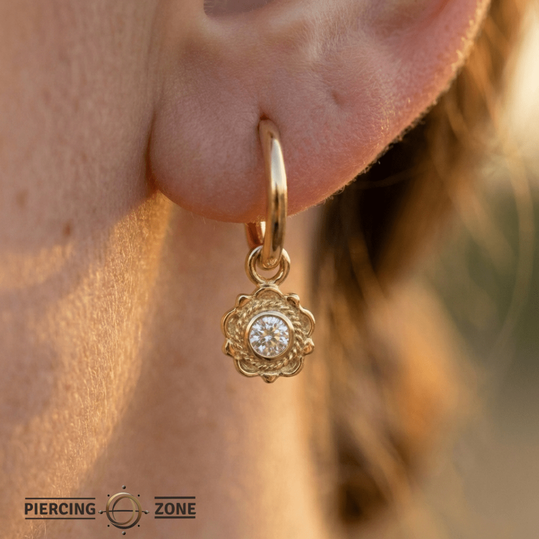 Aberdeen – 14K & 18K Gold Gemstone Charm - piercing - zone.com