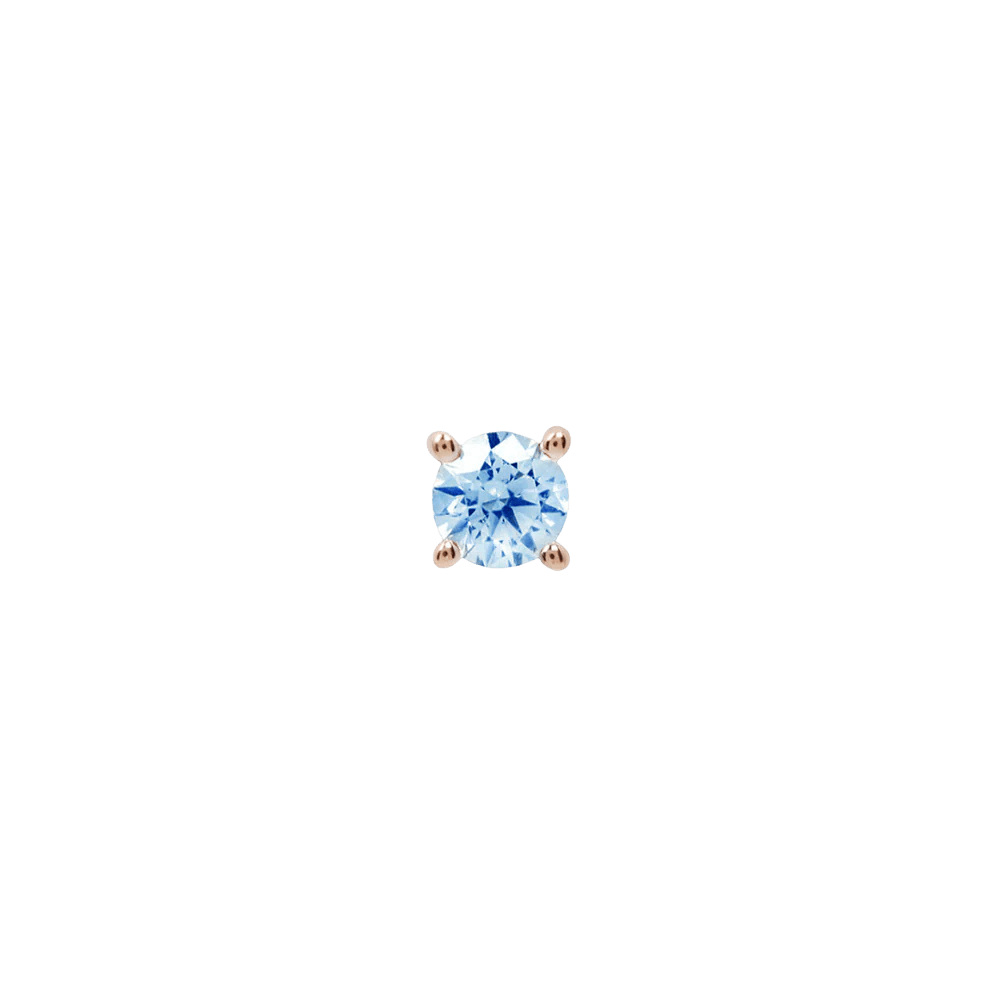London Blue Topaz Prong – 14K Gold Threadless End