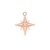 Accented Shining Star – 14K & 18K Gold Gemstone Charm - piercing - zone.com