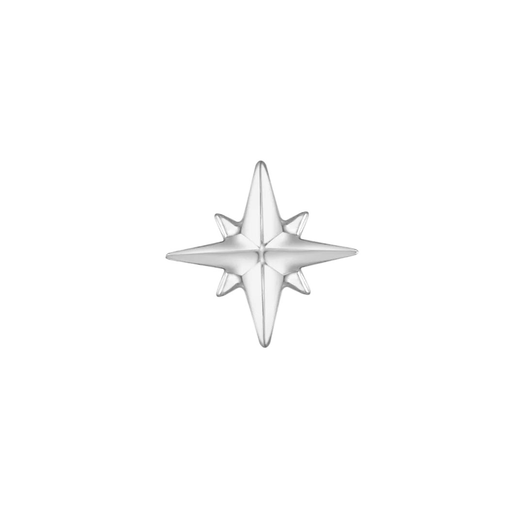 Accented Shining Star – 14K Gold Threadless & Threaded End - piercing - zone.com
