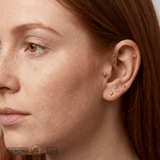 Accented Shining Star – 14K Gold Threadless/Threaded End - piercing - zone.com