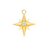 Accented Shining Star – 14K & 18K Gold Gemstone Charm