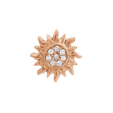 Accented Sun – 14K Gold Threadless/Threaded End - piercing-zone.com