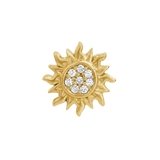 Accented Sun – 14K Gold Threadless/Threaded End - piercing-zone.com