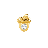 Acorn with Gem – 14K Gold Threadless/Threaded End - piercing-zone.com