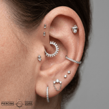 Acorn with Gem – 14K Gold Threadless/Threaded End - piercing - zone.com