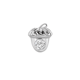 Acorn with Gem – 14K Gold Threadless/Threaded End - piercing-zone.com