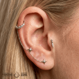 Activated – Grey Diamonds & CZ – 14K Gold Threadless End - piercing - zone.com
