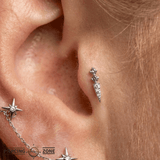 Activated – Grey Diamonds & CZ – 14K Gold Threadless End - piercing - zone.com