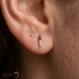 Activated – Grey Diamonds & CZ – 14K Gold Threadless End - piercing - zone.com