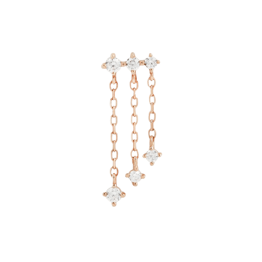CASCADE - CZ - GOLD THREADLESS END piercing-zone.com