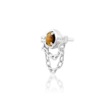 Ade – Tiger Eye & CZ Harmony – 14K Gold Threadless End - piercing - zone.com