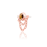 Ade – Tiger Eye & CZ Harmony – 14K Gold Threadless End - piercing - zone.com