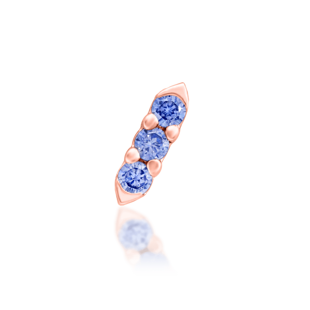 Adea – Delicate Tanzanite Trio – 14K Gold Threadless End - piercing - zone.com