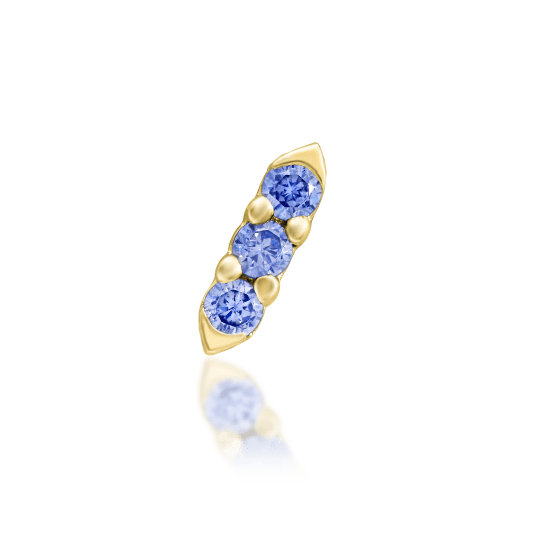 Adea – Delicate Tanzanite Trio – 14K Gold Threadless End - piercing - zone.com