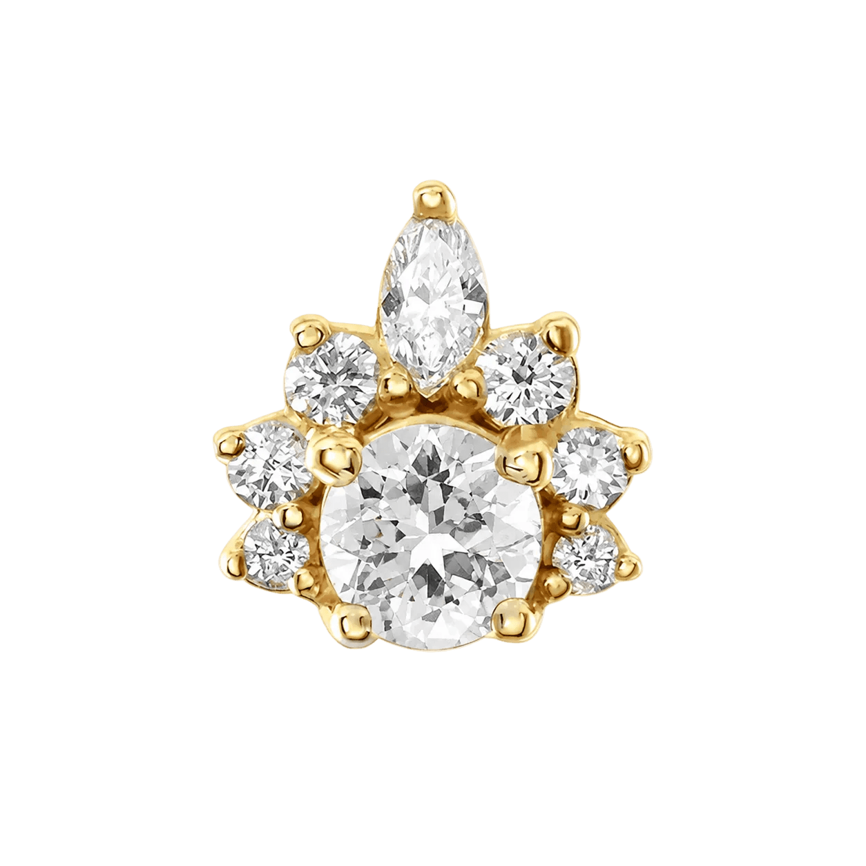 Adelina – 14K Gold Threadless/Threaded End - piercing-zone.com