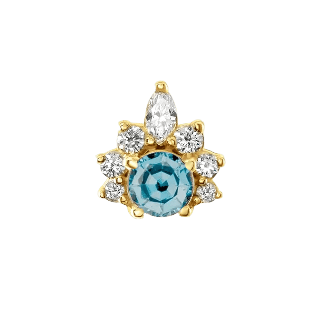 Adelina – 14K/18K Gold Multi - Stone Threadless End - piercing - zone.com