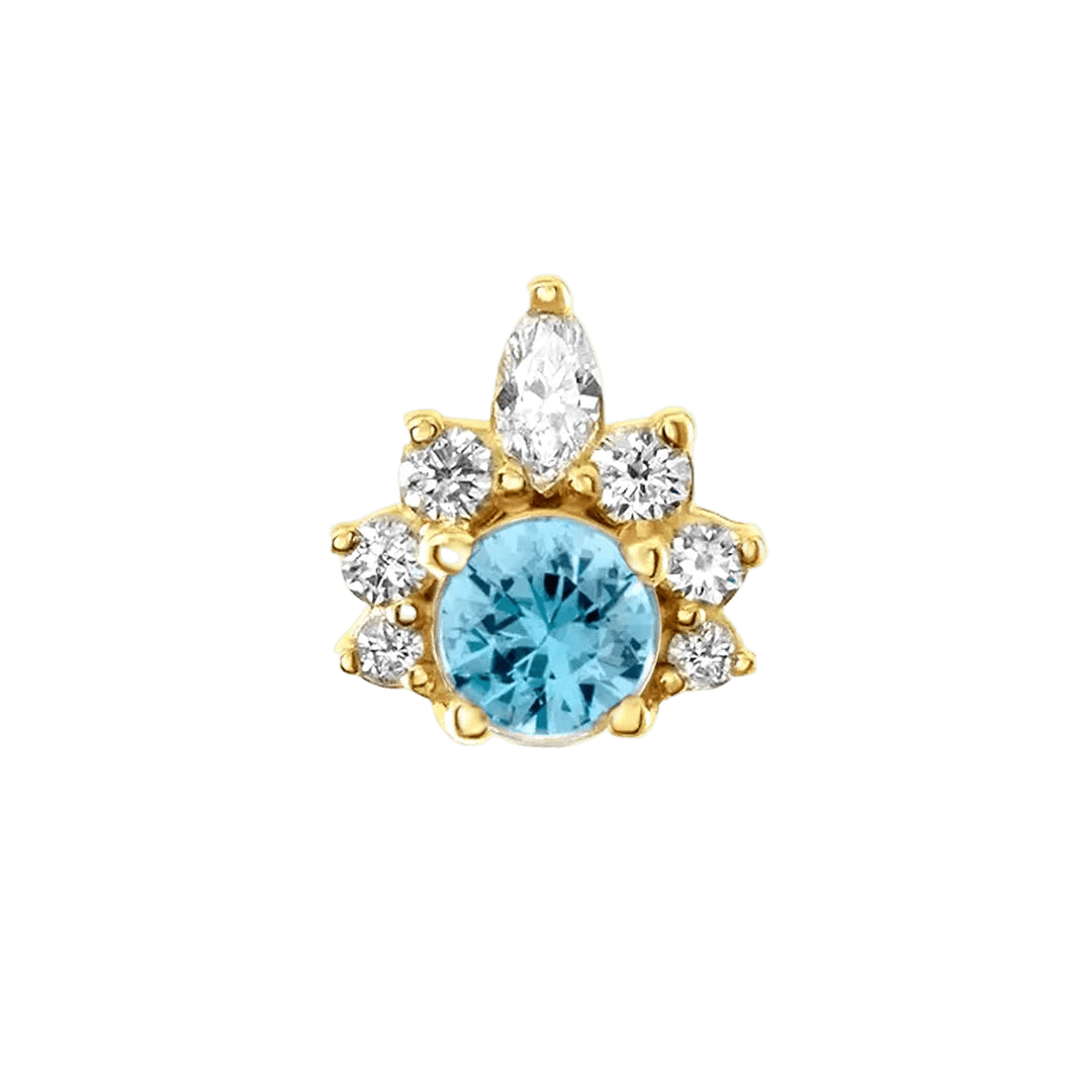 Adelina – 14K/18K Gold Multi - Stone Threadless End - piercing - zone.com