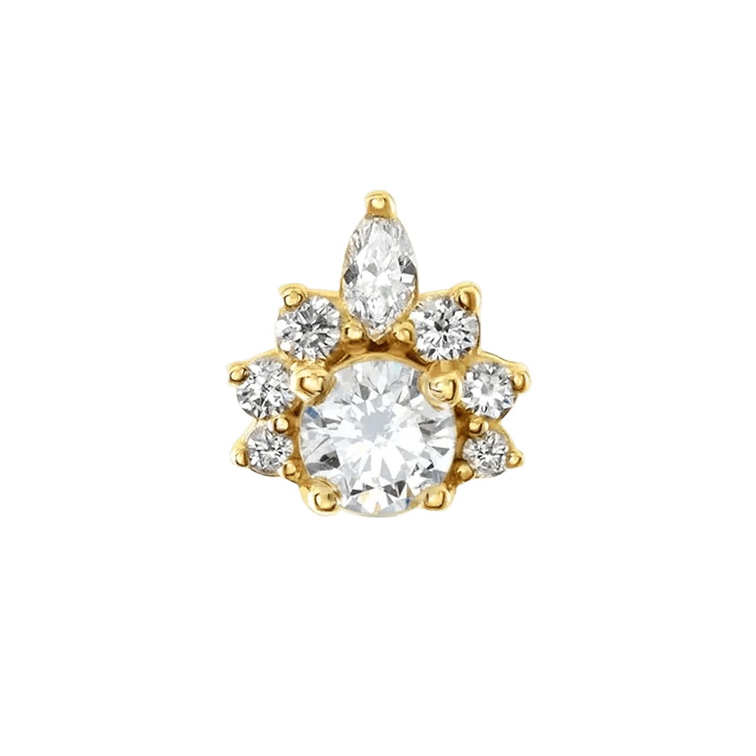 Adelina – 14K/18K Gold Multi - Stone Threadless End - piercing - zone.com