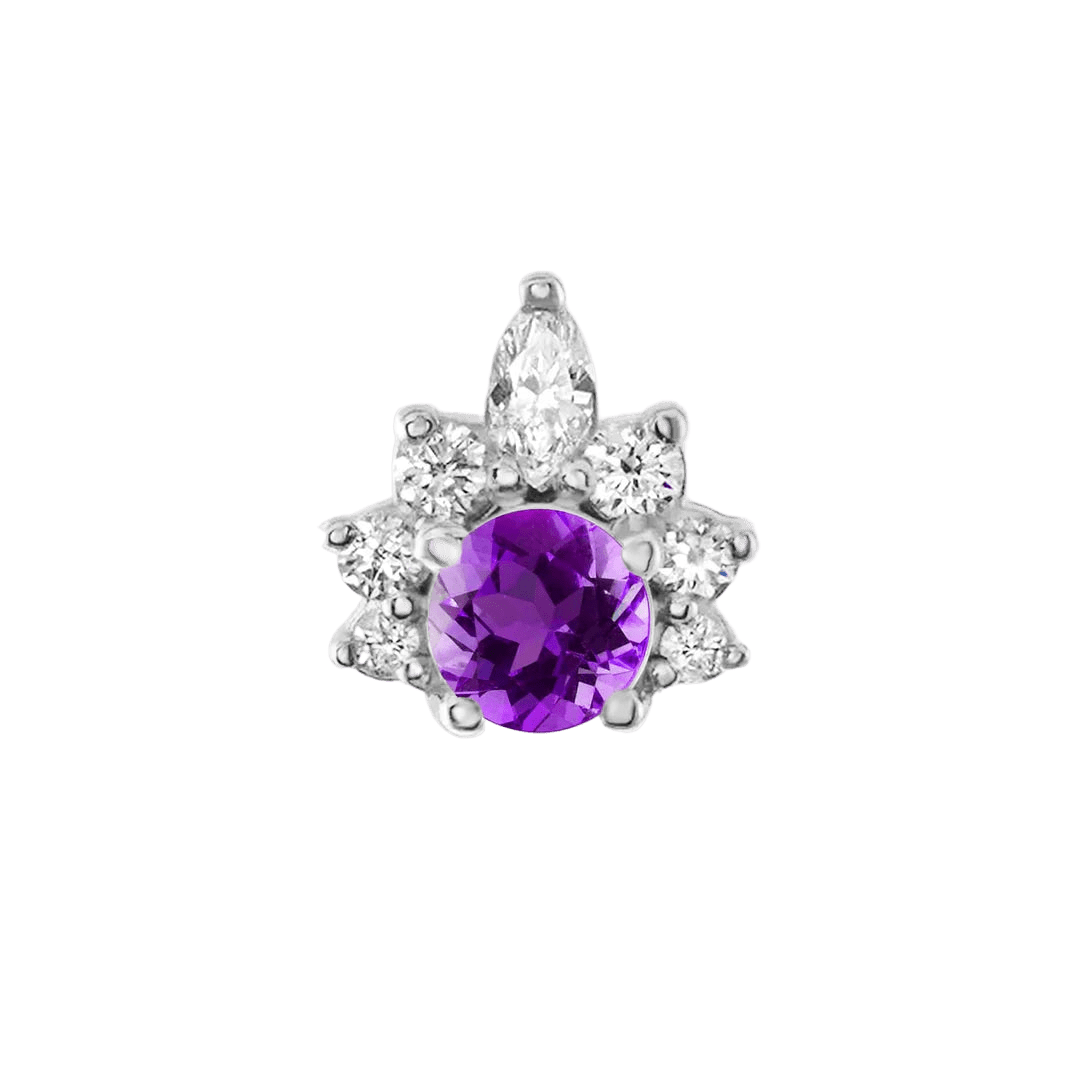 Adelina – 14K/18K Gold Multi - Stone Threadless End - piercing - zone.com