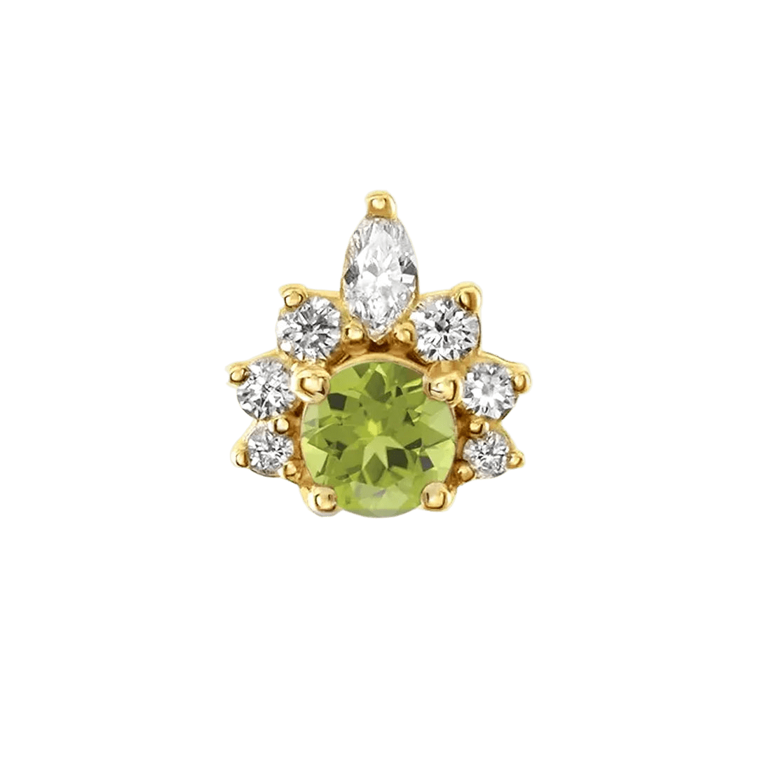 Adelina – 14K/18K Gold Multi - Stone Threadless End - piercing - zone.com