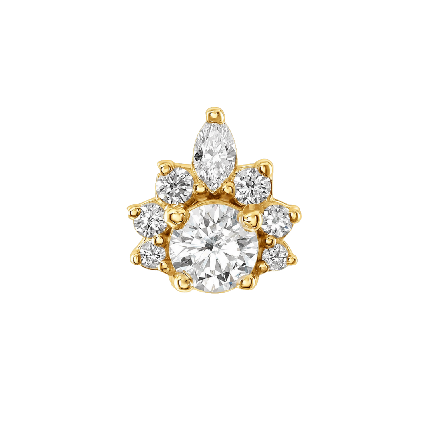 Adelina – 14K Gold Threadless/Threaded End