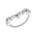 Adore Me Seamless Ring – 14K Gold Heart & Gem Design - piercing - zone.com