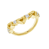 Adore Me Seamless Ring – 14K Gold Heart & Gem Design - piercing - zone.com