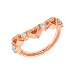 Adore Me Seamless Ring – 14K Gold Heart & Gem Design - piercing - zone.com