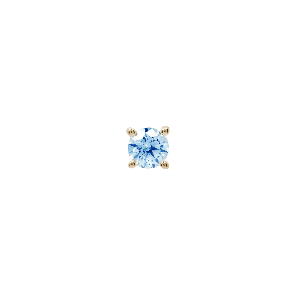 London Blue Topaz Prong – 14K Gold Threadless End