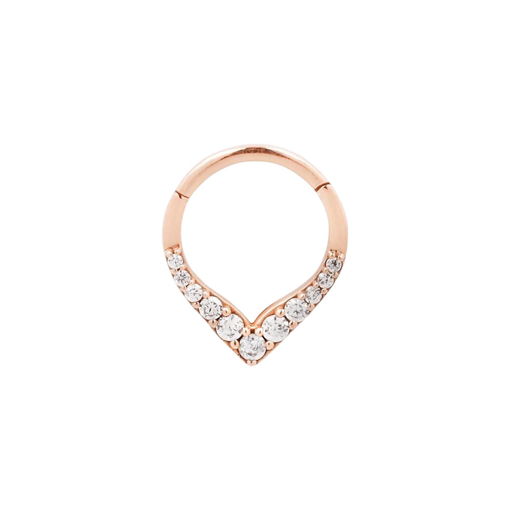 RISE + SHINE - CZ - SOLID 14KT GOLD CLICKER piercing-zone.com