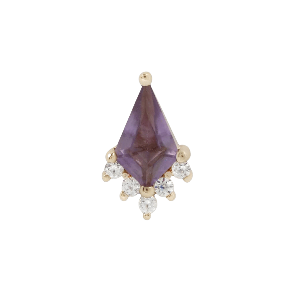 NOBLE - AMETHYST + CZ - THREADLESS END piercing-zone.com