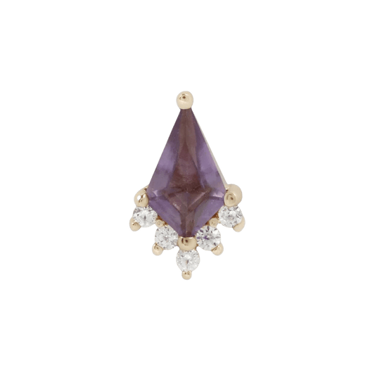NOBLE - AMETHYST + CZ - THREADLESS END piercing-zone.com