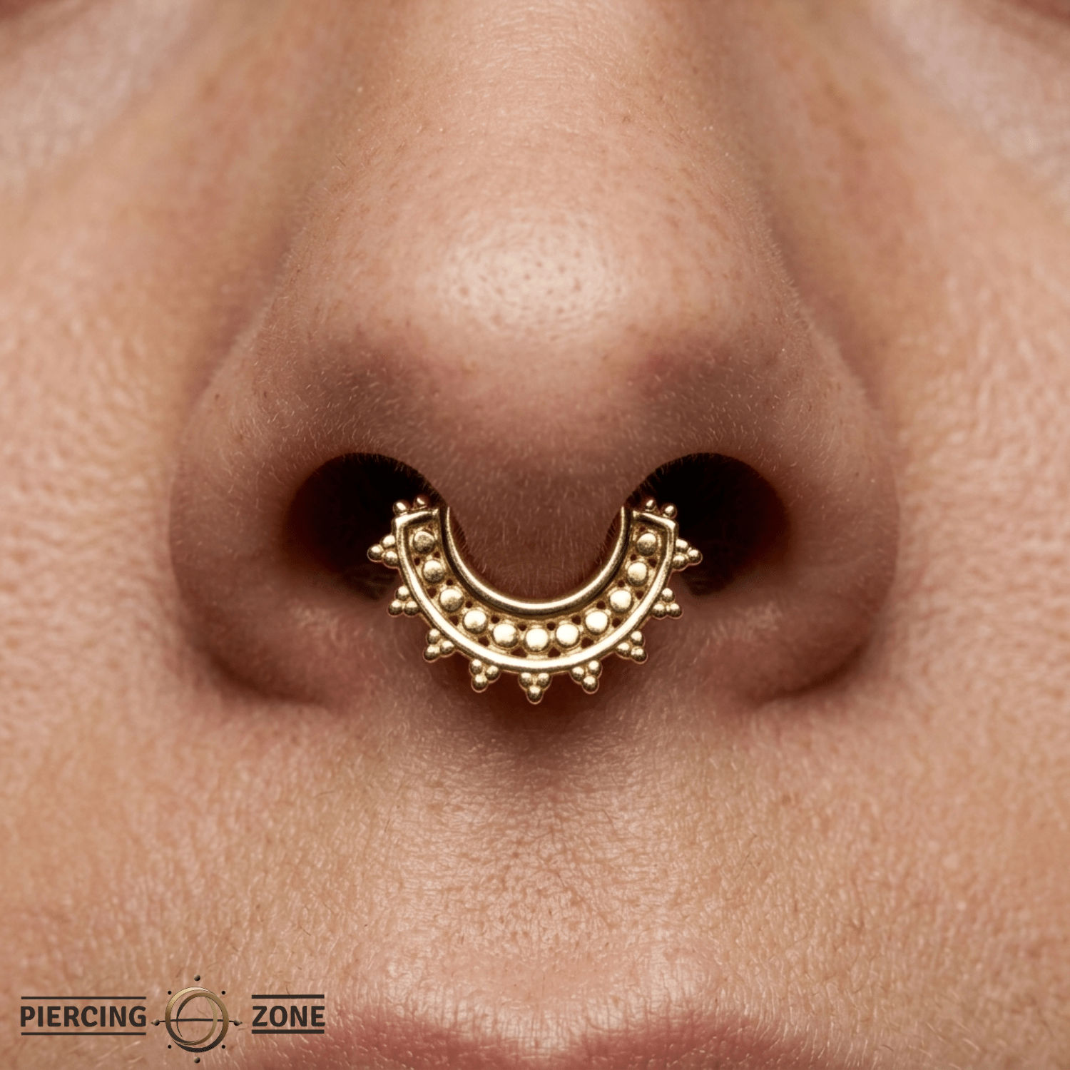 Afghan – Vermeil Tribal Detail – Sterling Septum Clicker - piercing - zone.com