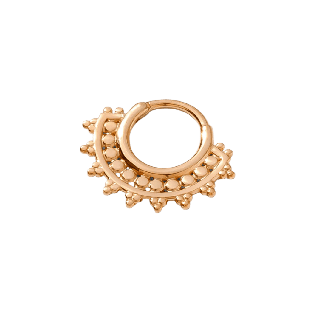 Afghan – Vermeil Tribal Detail – Sterling Septum Clicker - piercing - zone.com
