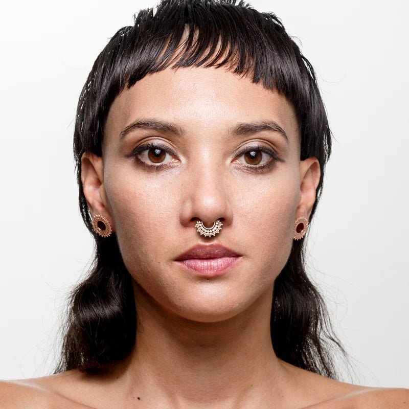 Afghan – Vermeil Tribal Detail – Sterling Septum Clicker - piercing - zone.com