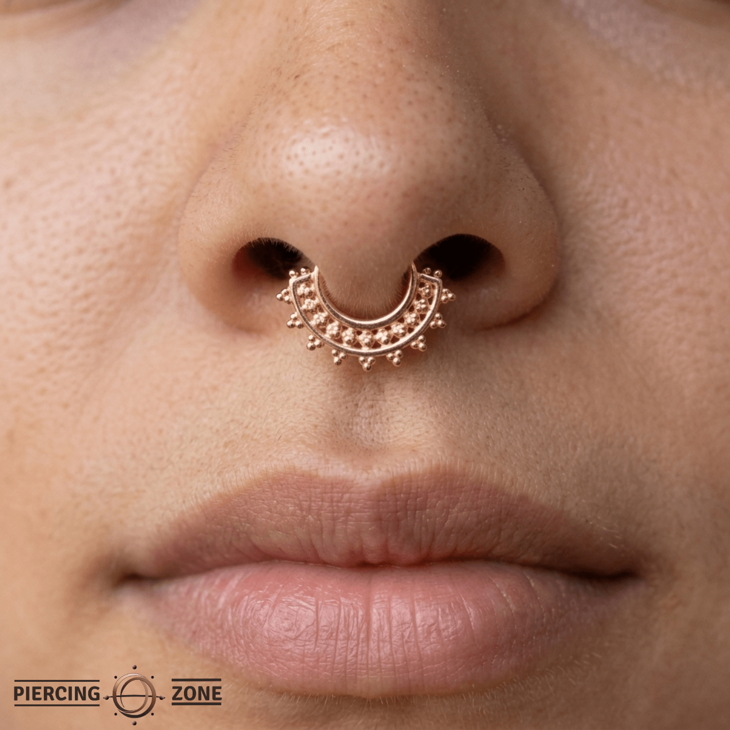Afghan – Vermeil Tribal Detail – Sterling Septum Clicker - piercing - zone.com