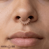 Afghan – Vermeil Tribal Detail – Sterling Septum Clicker - piercing - zone.com