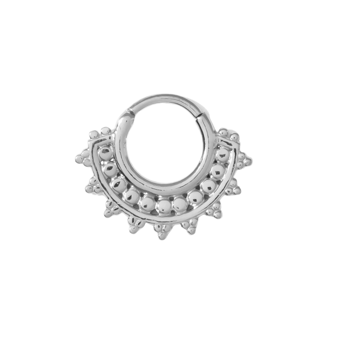 Afghan – Vermeil Tribal Detail – Sterling Septum Clicker - piercing - zone.com