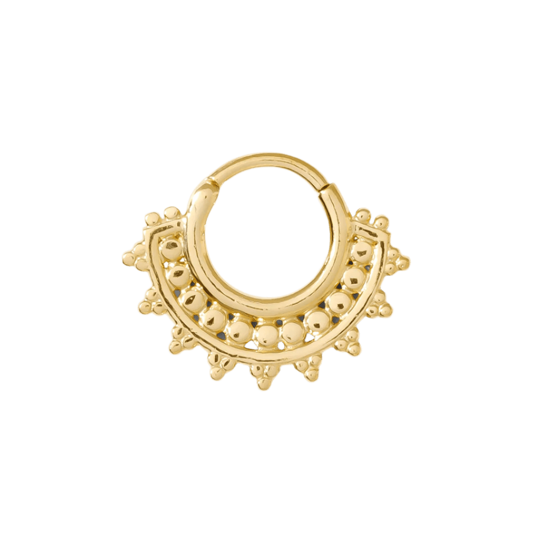 Afghan – Vermeil Tribal Detail – Sterling Septum Clicker - piercing - zone.com