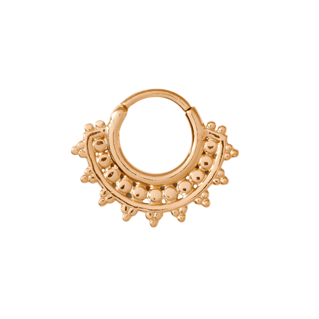 Afghan – Vermeil Tribal Detail – Sterling Septum Clicker - piercing - zone.com