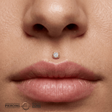 Afra – 14K/18K Gold Beaded - Frame Gem Threadless End - piercing - zone.com