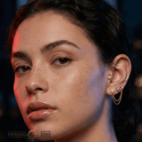 After Hours – Beaded Crescent Moon – 14K Gold Threadless End - piercing - zone.com