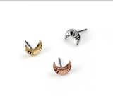 After Hours – Beaded Crescent Moon – 14K Gold Threadless End - piercing - zone.com
